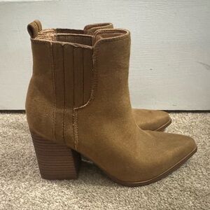 Indigo Brown Suede Ankle Booties